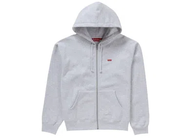 Pre-owned Supreme Men's  Small Box Zip Up Hooded Sweatshirt (fw24) In Ash Grey In Gray