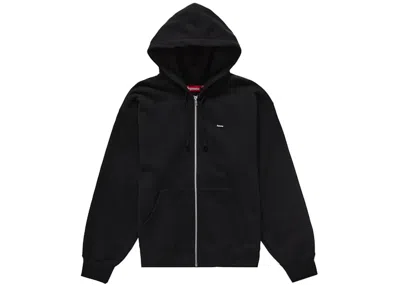 Pre-owned Supreme Men's  Small Box Zip Up Hooded Sweatshirt (fw24) In Black