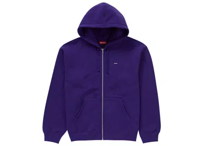 Pre-owned Supreme Men's  Small Box Zip Up Hooded Sweatshirt (fw24) In Purple