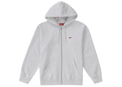 Pre-owned Supreme Men's  Small Box Zip Up Hooded Sweatshirt In Ash Grey