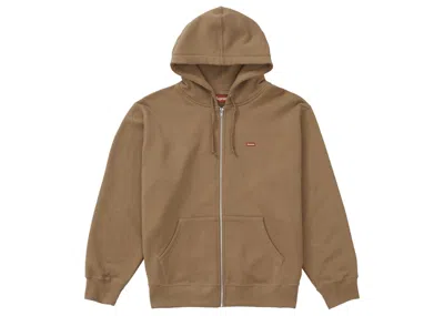 Pre-owned Supreme Men's  Small Box Zip Up Hooded Sweatshirt In Brown