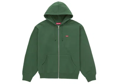 Pre-owned Supreme Men's  Small Box Zip Up Hooded Sweatshirt (ss25) In Dark Pine