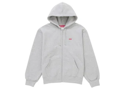 Pre-owned Supreme Men's  Small Box Zip Up Hooded Sweatshirt (ss25) In Heather Grey In Gray