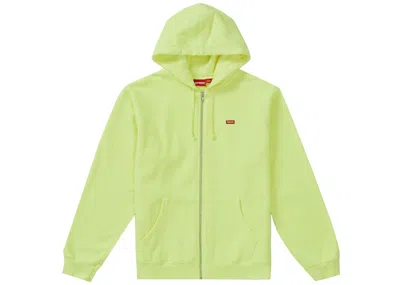 Pre-owned Supreme Men's  Small Box Zip Up Sweatshirt (ss19) In Bright Yellow