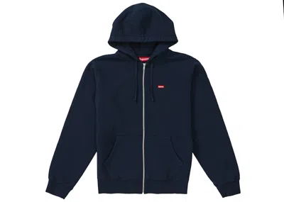 Pre-owned Supreme Men's  Small Box Zip Up Sweatshirt (ss19) In Navy Blue