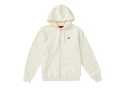 Pre-owned Supreme Men's  Small Box Zip Up Sweatshirt (ss19) In White