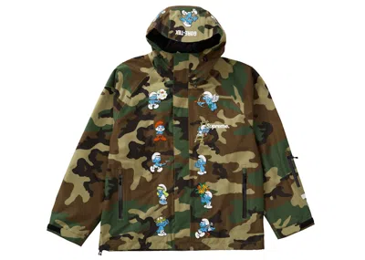 Pre-owned Supreme Men's  Smurfs Goretex Shell Jacket In Woodland Camo