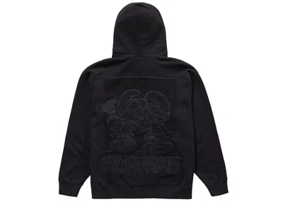 Pre-owned Supreme Men's  Smurfs Hooded Sweatshirt In Black