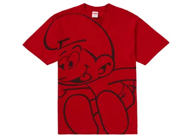 Pre-owned Supreme Men's  Smurfs Tee Shirt In Red