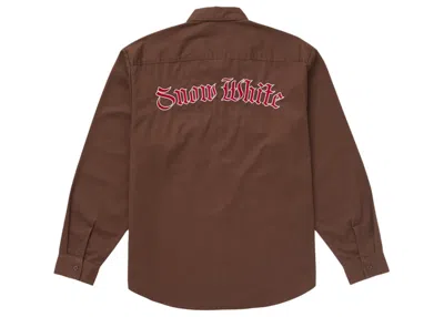 Pre-owned Supreme Men's  Snow White Work Shirt In Brown