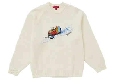 Pre-owned Supreme Men's  Snowmobile Sweater In White