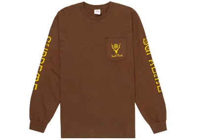 Pre-owned Supreme Men's  South2 West8 Long Sleeve Pocket Tee Shirt In Brown