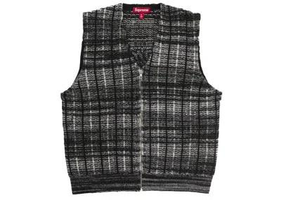 Pre-owned Supreme Men's  Speckled Zip Up Sweater Vest In Black