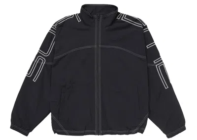 Pre-owned Supreme Men's  Spellout Embroidered Track Jacket (ss25) In Black