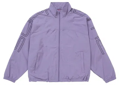 Pre-owned Supreme Men's  Spellout Embroidered Track Jacket (ss25) In Dusty Purple