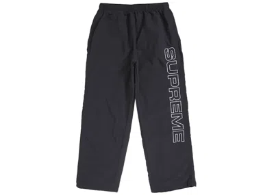 Pre-owned Supreme Men's  Spellout Embroidered Track Pant (fw24) In Black