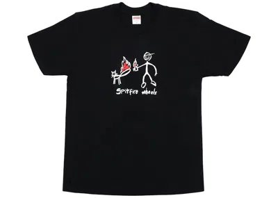 Pre-owned Supreme Men's  Spitfire Cat T-shirt In Black