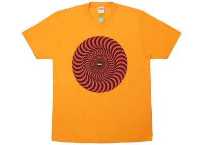 Pre-owned Supreme Men's  Spitfire Classic Swirl T-shirt In Bright Orange