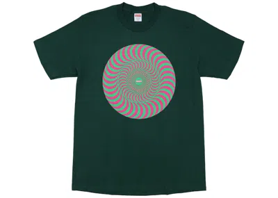 Pre-owned Supreme Men's  Spitfire Classic Swirl T-shirt In Dark Green
