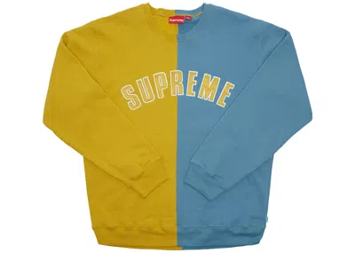Pre-owned Supreme Men's  Split Crewneck Sweatshirt In Mustard In Yellow