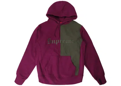 Pre-owned Supreme Men's  Split Old English Hooded Sweatshirt In Plum