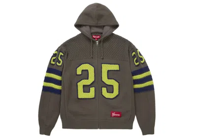 Pre-owned Supreme Men's  Sport Zip Up Hooded Sweater (fw25) In Charcoal In Gray
