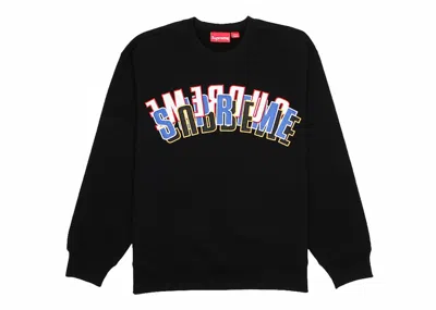 Pre-owned Supreme Men's  Stacked Crewneck Sweatshirt In Black