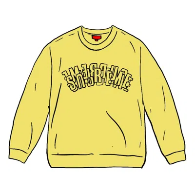 Pre-owned Supreme Men's  Stacked Crewneck Sweatshirt In Light Lemon