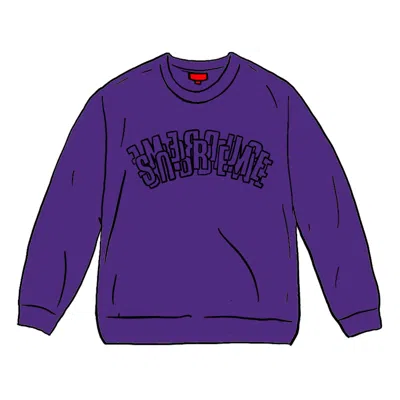 Pre-owned Supreme Men's  Stacked Crewneck Sweatshirt In Purple