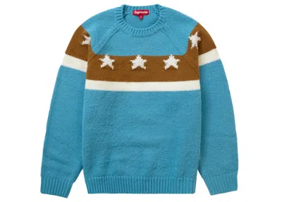 Pre-owned Supreme Men's  Stars Sweater In Dusty Blue