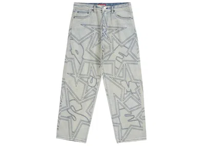 Pre-owned Supreme Men's  Stars Topstitch Baggy Jean In Dirty