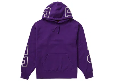 Pre-owned Supreme Men's  State Hooded Sweatshirt In Purple