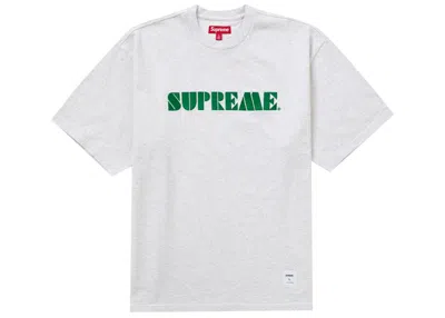 Pre-owned Supreme Men's  Stencil Embroidered Short Sleeve Top In Ash Grey