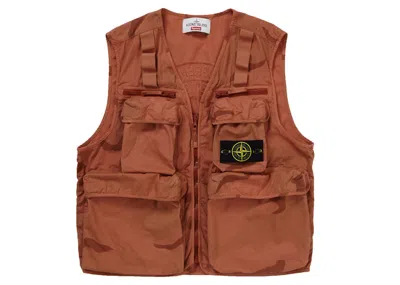 Pre-owned Supreme Men's  Stone Island Camo Cargo Vest In Coral Camo In Multi