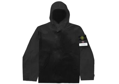 Pre-owned Supreme Men's  Stone Island Cotton Cordura Shell Jacket In Black