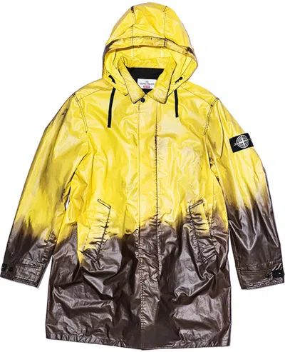 Pre-owned Supreme Men's  Stone Island Heat Reactive Trench Coat In Black