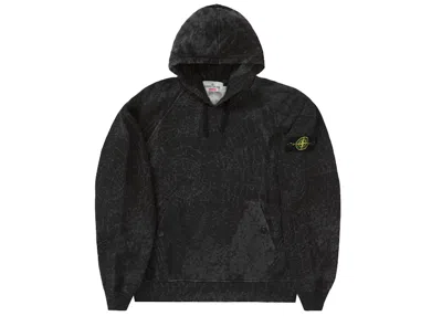 Pre-owned Supreme Men's  Stone Island Hooded Sweatshirt (fw23) In Black