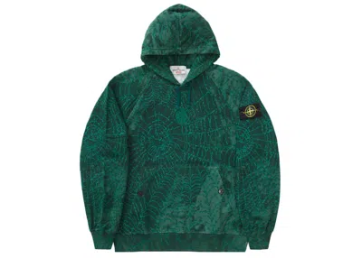 Pre-owned Supreme Men's  Stone Island Hooded Sweatshirt (fw23) In Dark Green