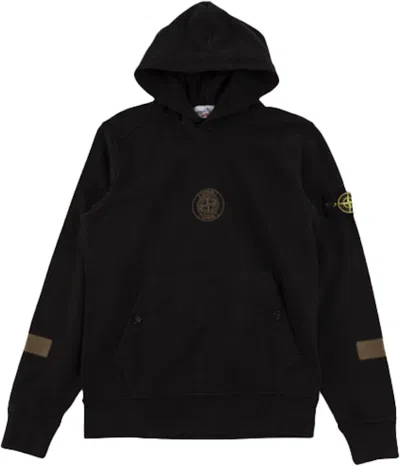 Pre-owned Supreme Men's  Stone Island Hooded Sweatshirt In Black