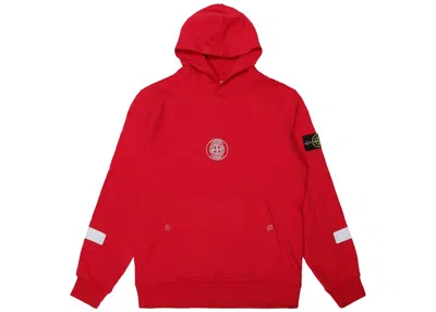 Pre-owned Supreme Men's  Stone Island Hooded Sweatshirt In Magenta
