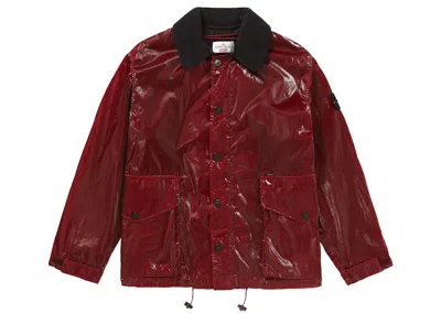 Pre-owned Supreme Men's  Stone Island New Silk Light Jacket In Red