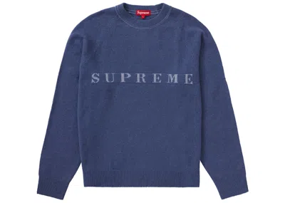 Pre-owned Supreme Men's  Stone Washed Sweater In Navy Blue