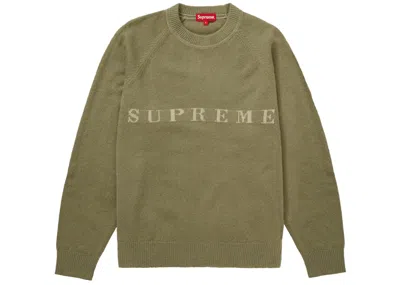 Pre-owned Supreme Men's  Stone Washed Sweater In Olive