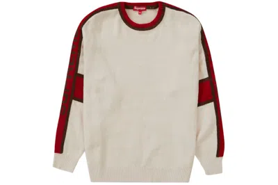 Pre-owned Supreme Men's  Stripe Chenille Sweater In White
