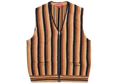 Pre-owned Supreme Men's  Stripe Sweater Vest In Brown