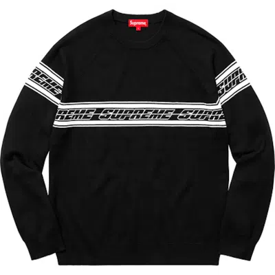 Pre-owned Supreme Men's  Striped Raglan Sweater In Black