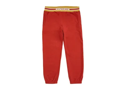 Pre-owned Supreme Men's  Striped Rib Sweatpant In Rust In Brown