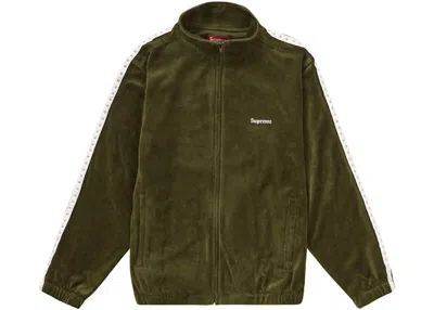 Pre-owned Supreme Men's  Studded Velour Track Jacket In Olive