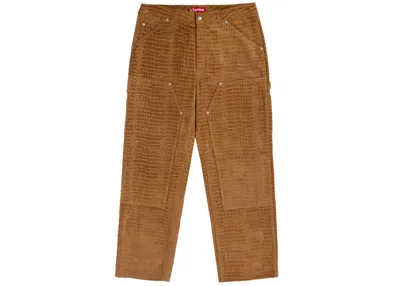 Pre-owned Supreme Men's  Suede Double Knee Painter Pant In Croc