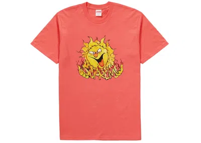 Pre-owned Supreme Men's  Sun Tee Shirt In Bright Coral